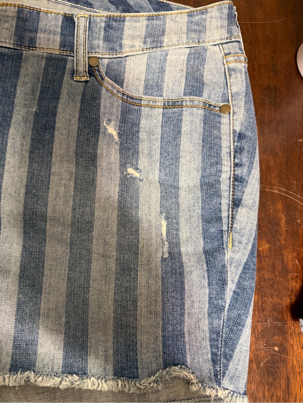 torrid Star & Stripe Denim Shorts - Blue - Picture 5 of 6